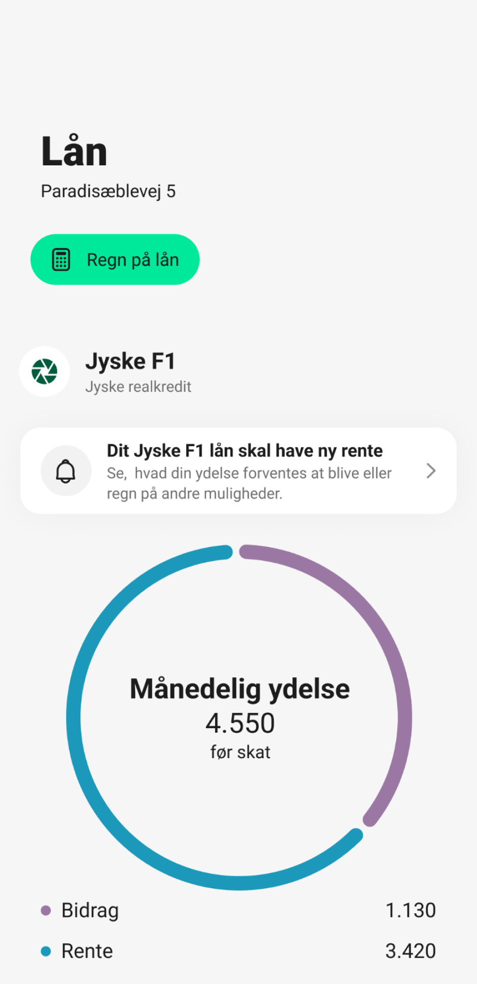 Lånoverblik i mobilbanken