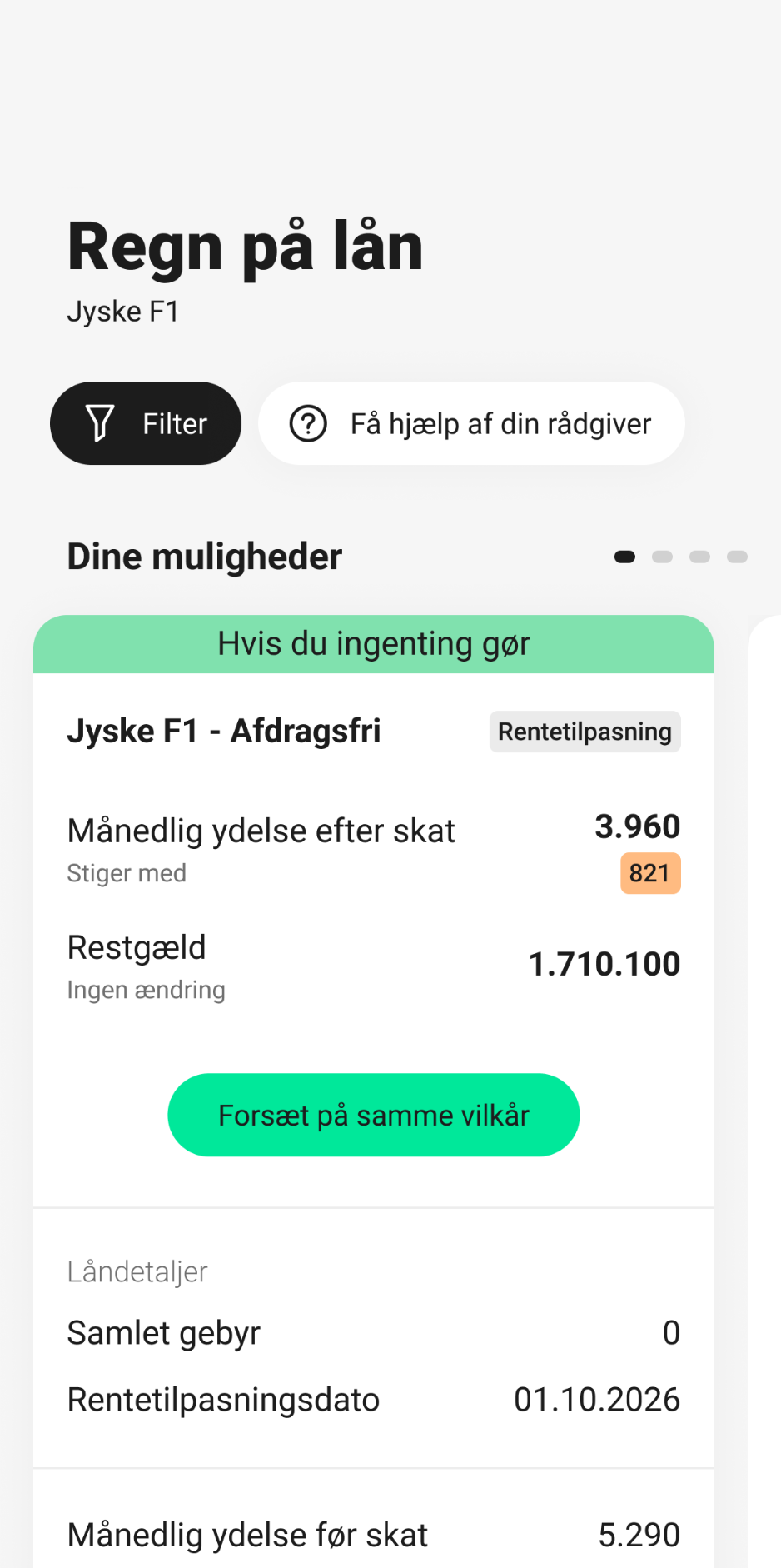 Rentetilpasningslån i mobilbanken