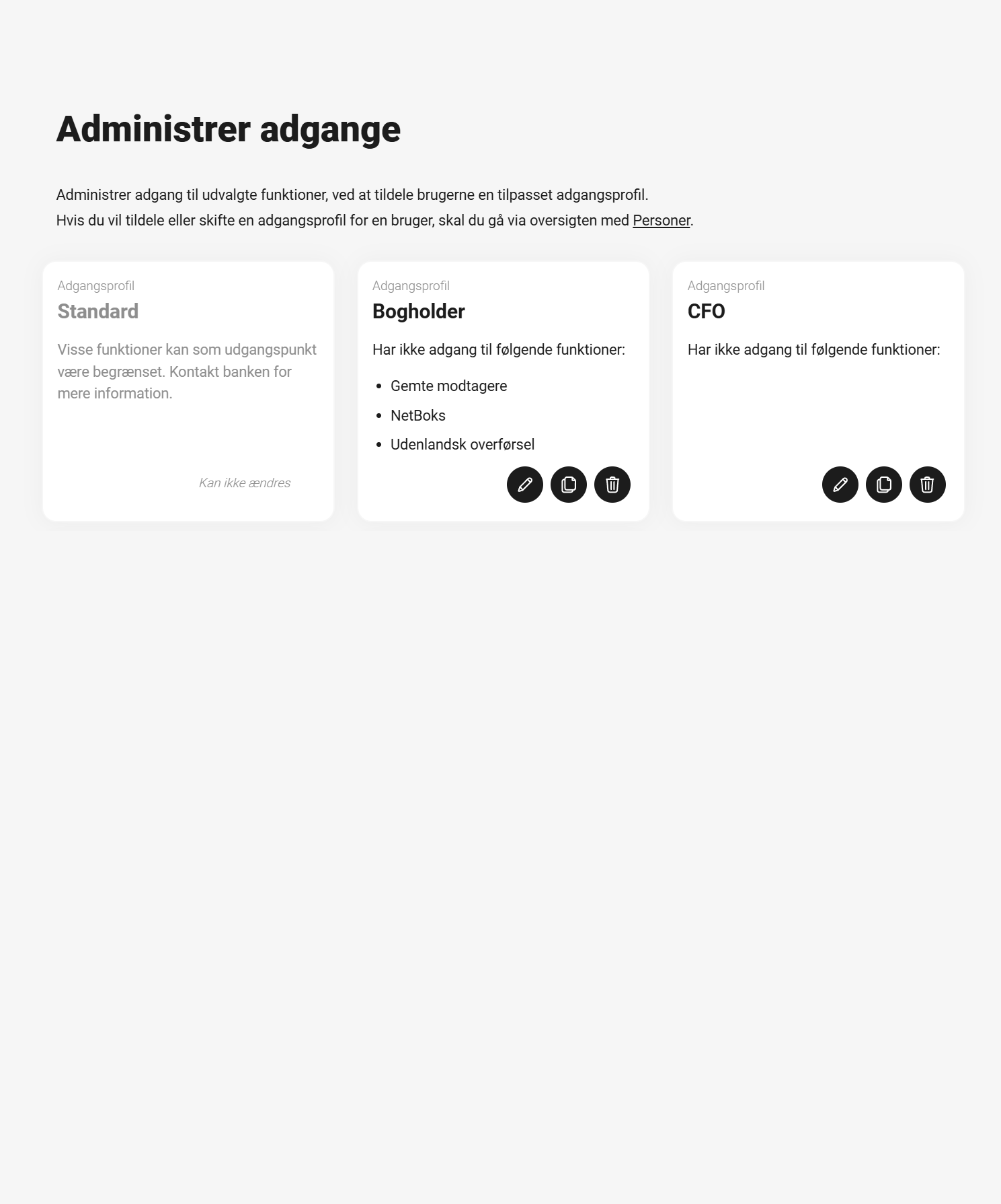 Skræmbillede vedrørende funktionen Selvadministration i Jyske Netbank Erhverv