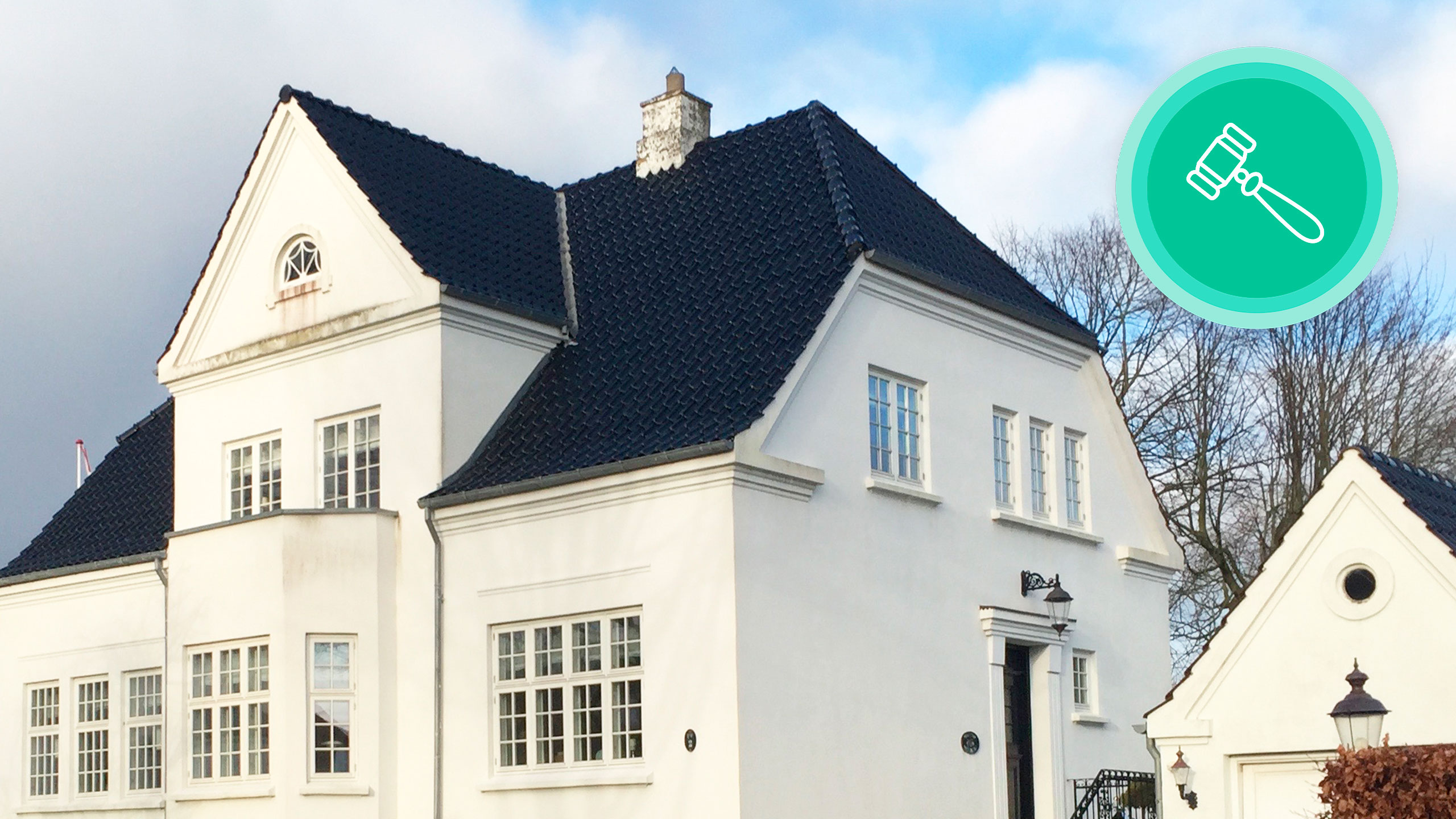 Illustration af ejendomsfakta og boligkvarter set fra oven