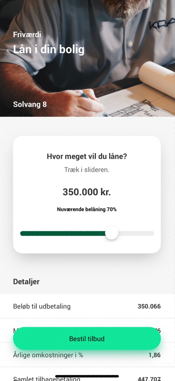 Screendump af Bedste Lån - lån i din bolig