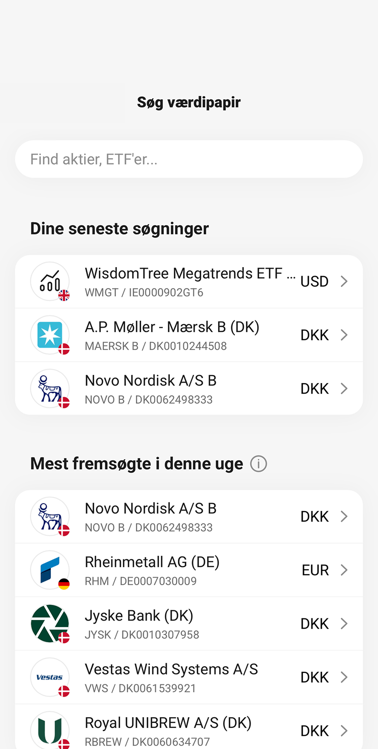 skærmbillede fra mobilbanken