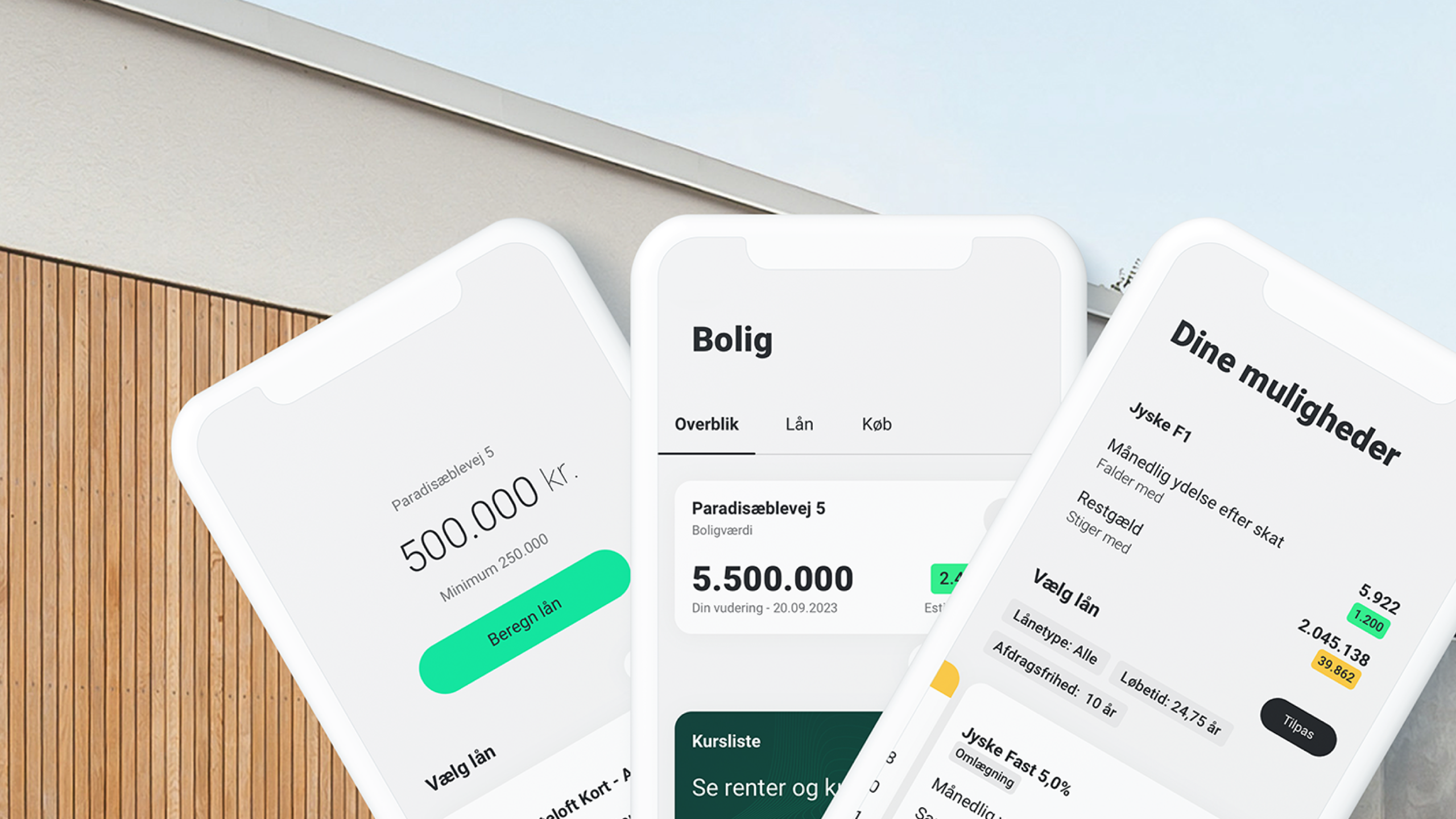 Skærmbilleder fra mobilbanken