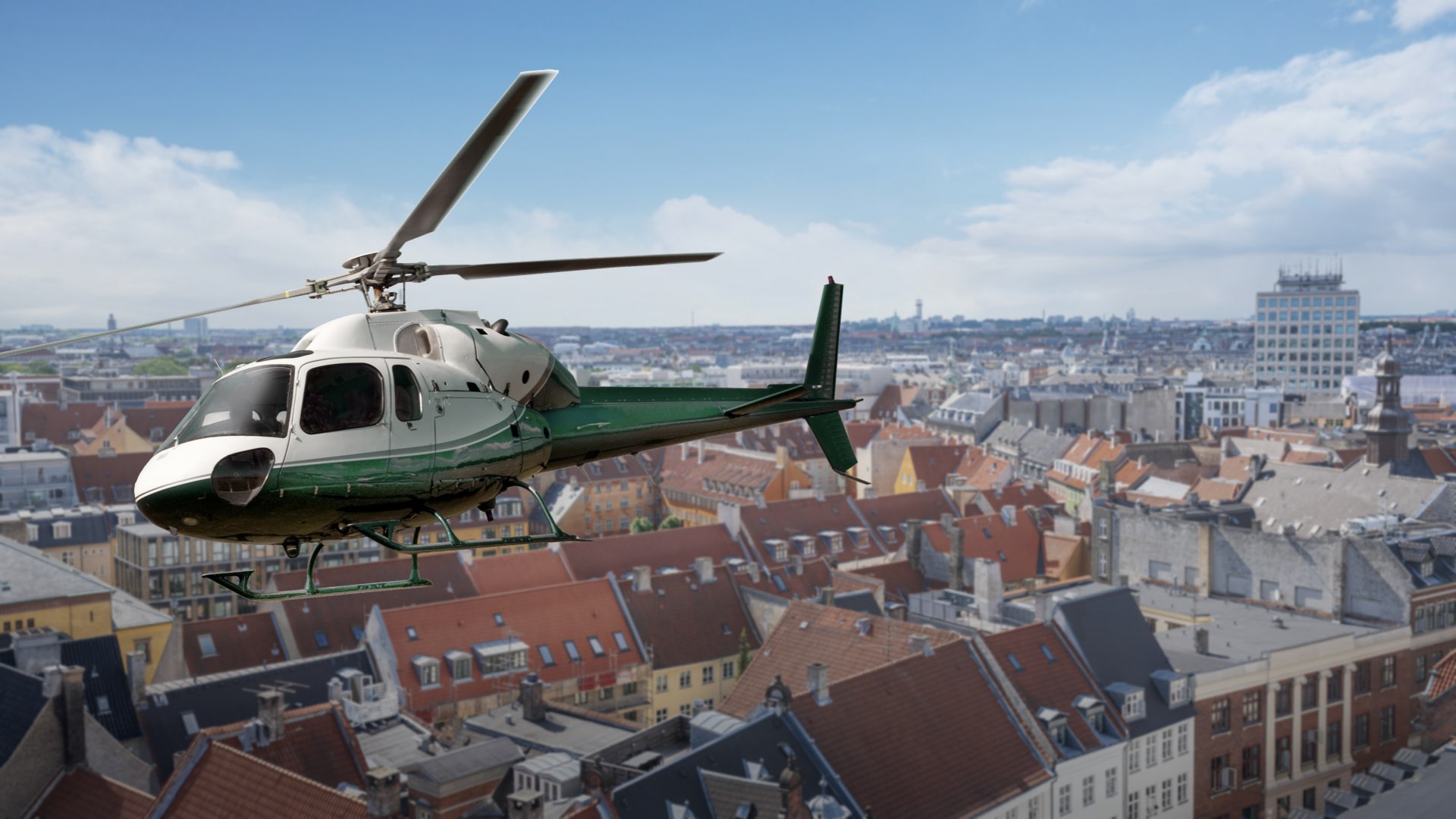 Helikopter over boligområde