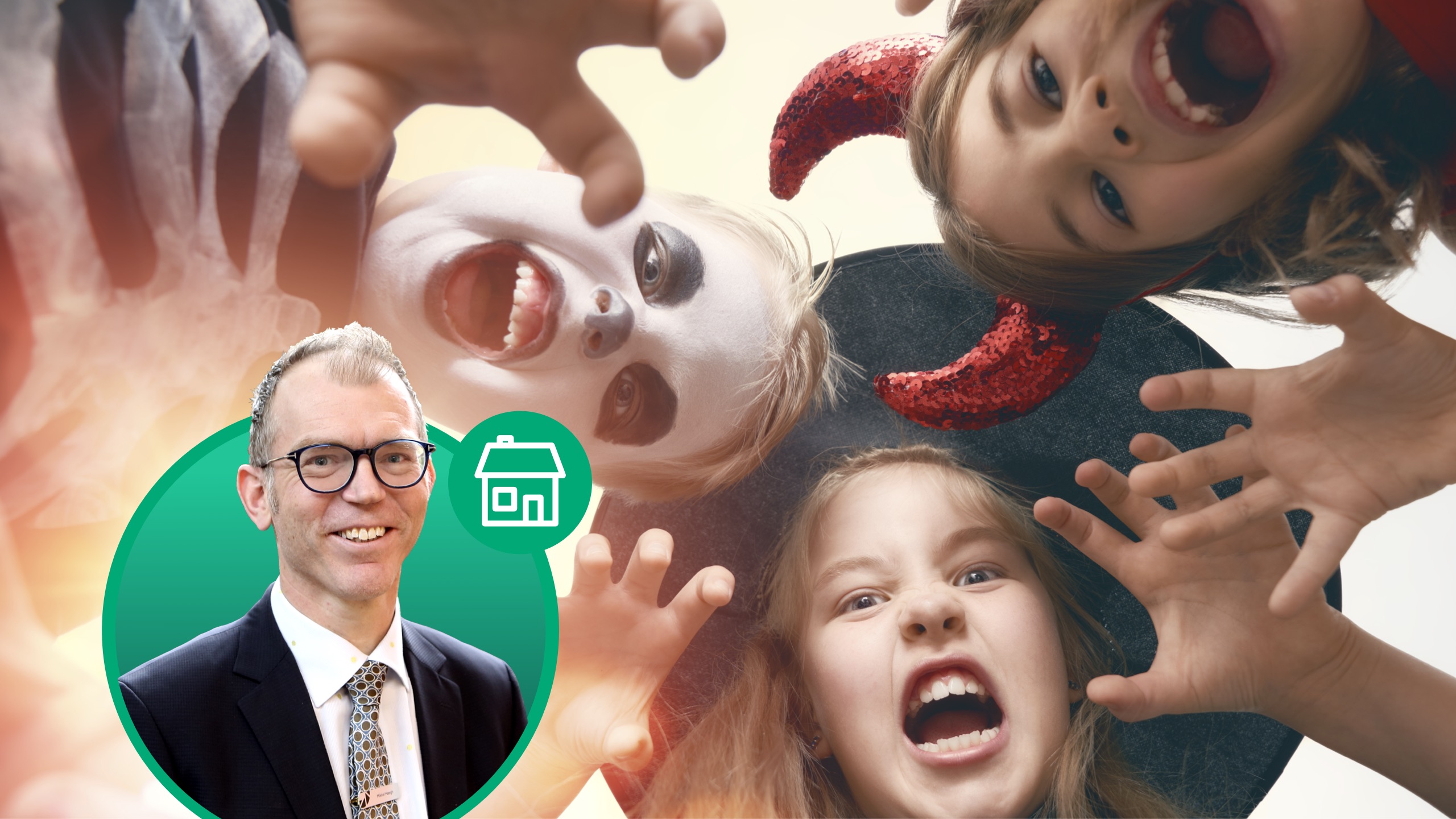 Boligøkonom Mikkel Høegh, halloween-udklædte børn