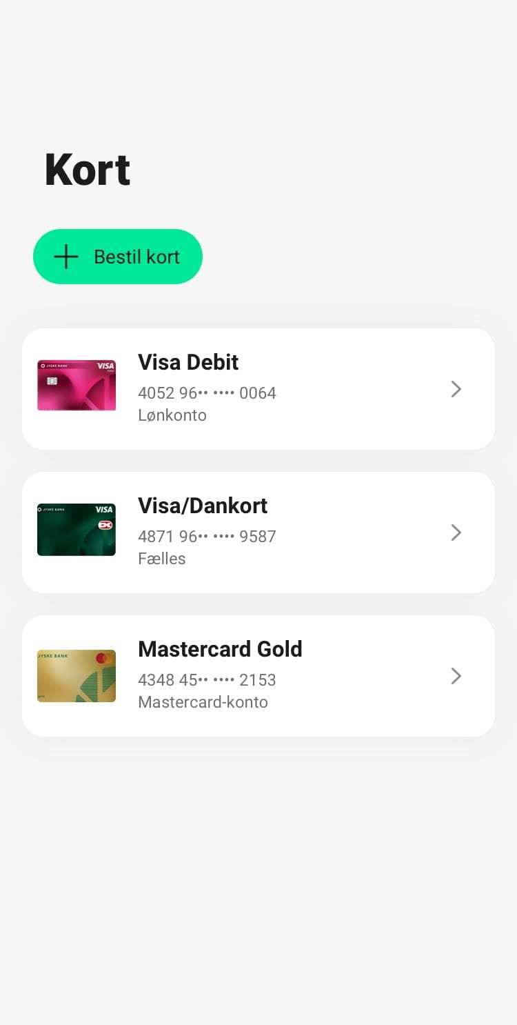 Skærmbillede fra mobilbanken - kortområdet