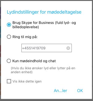 Lydindstillinger for mødedeltagelse