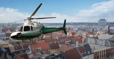 Helikopter over boligområde