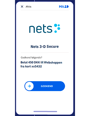 NemID pop-up boks ved bekræftelse af onlinekøb