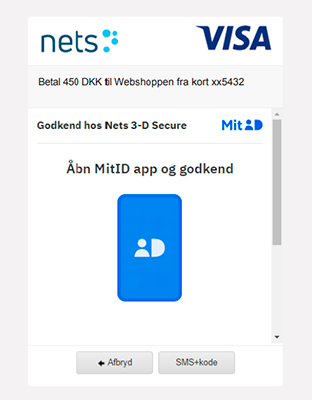 NemID pop-up boks med mulighed for at godkende med nøgleapp