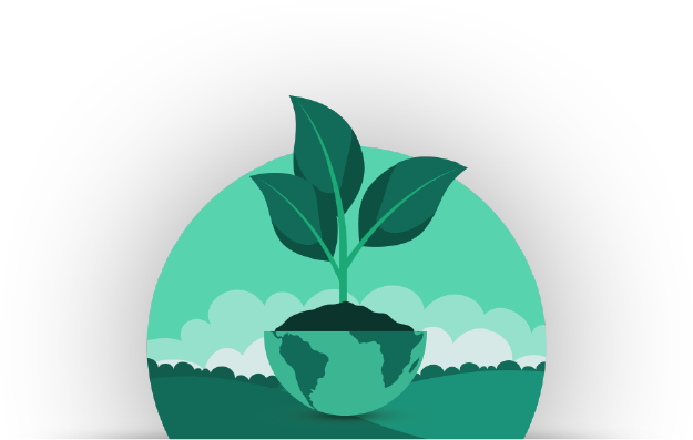 ikon med landskab og plante i jord